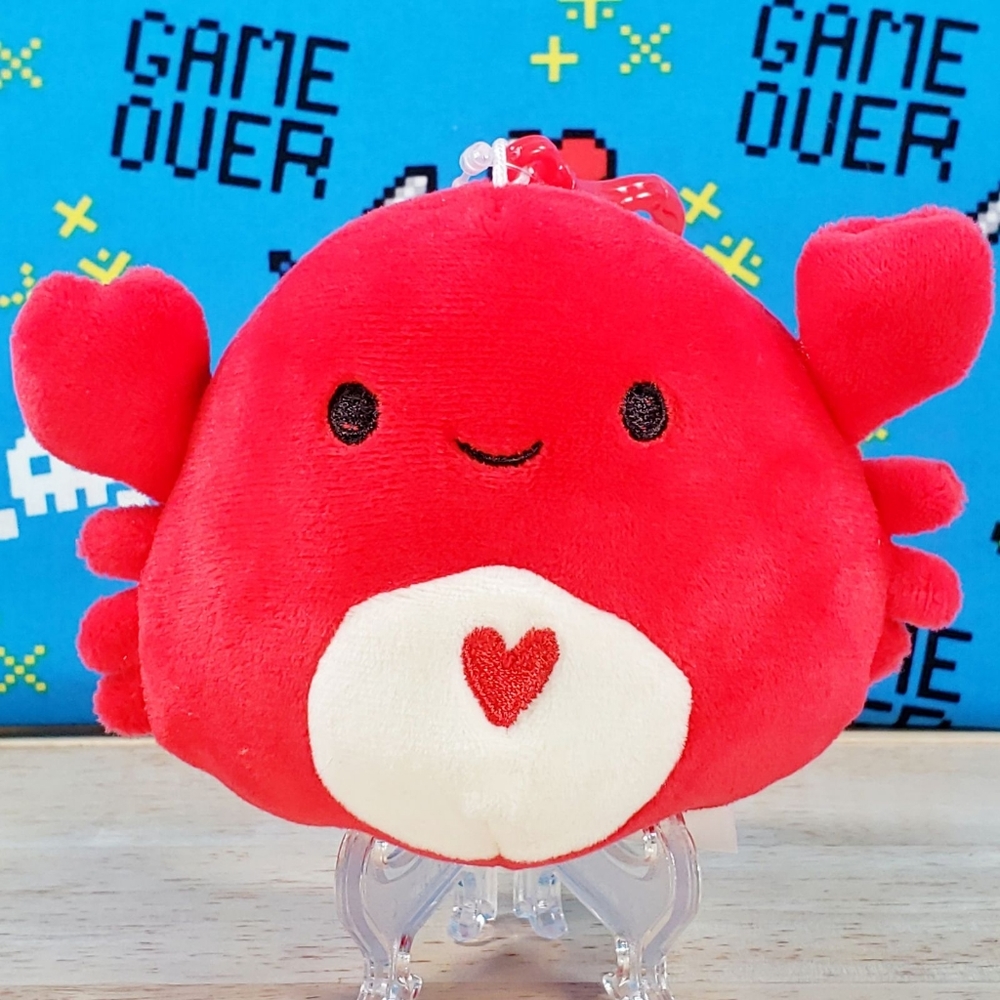 Squishmallow Carlos the Crab 3.5" Clip UltraSoft Valentine's Day Plush Toy NWT